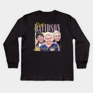 Pete Davidson // Retro Aesthetic  Design Kids Long Sleeve T-Shirt